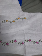 Cross Stitch Embroidered Face Towel