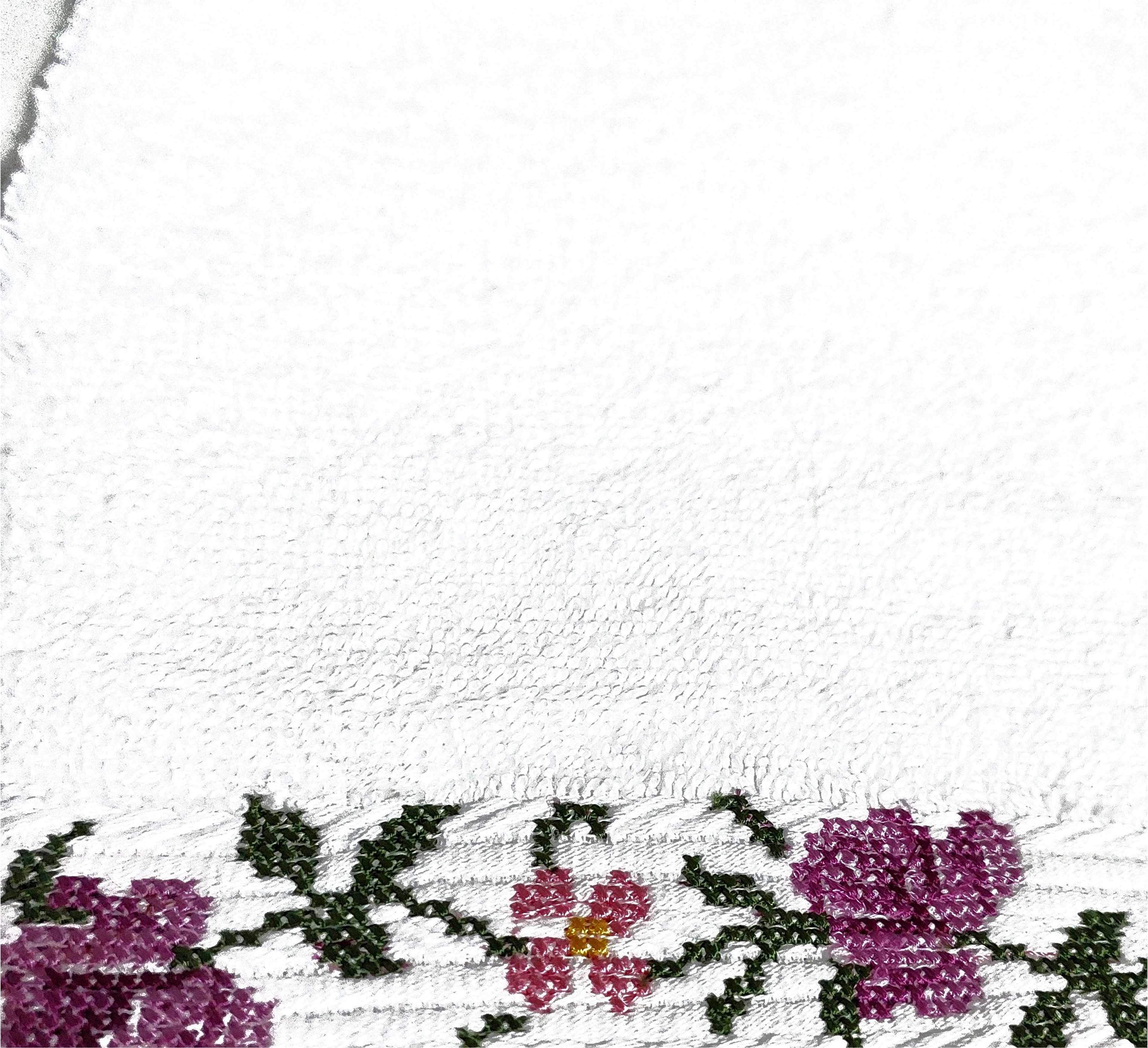 Cross Stitch Embroidered Face Towel
